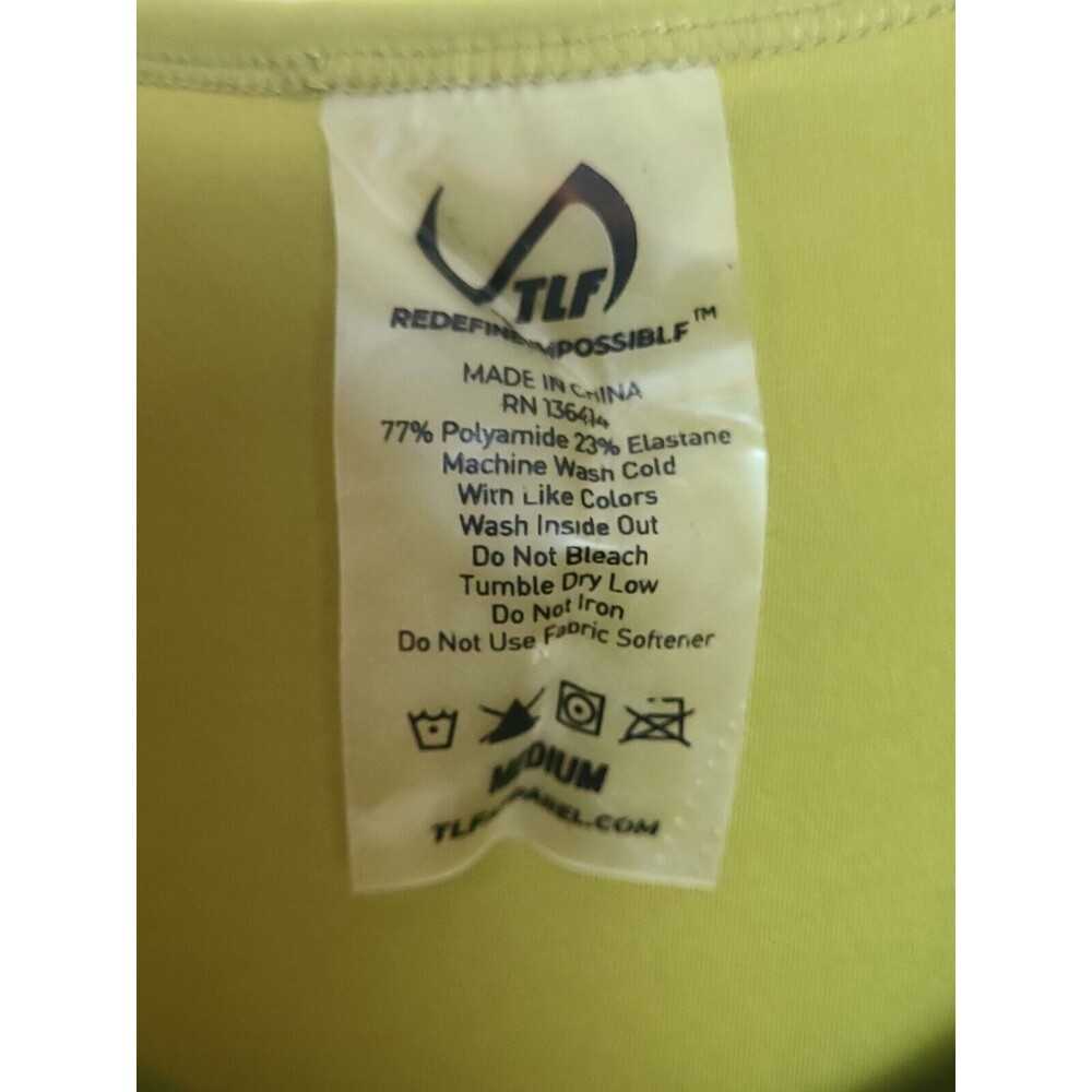 Tlf Womens Gym Crop Tank Top Green Scoop Neck Draped Stretch Medium - Picture 11 of 13